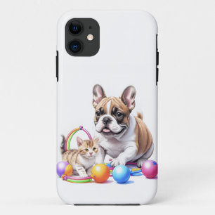 Französische Bulldogge French Bulldog mit Katze iPhone 11 Case