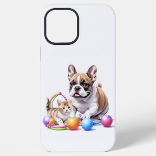 Französische Bulldogge French Bulldog mit Katze iPhone 12 Pro Max Case