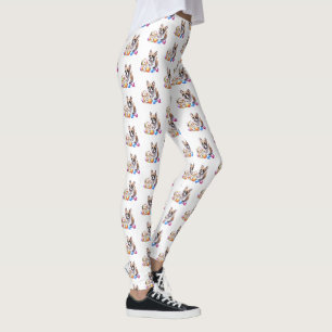 Französische Bulldogge French Bulldog mit Katze Leggings