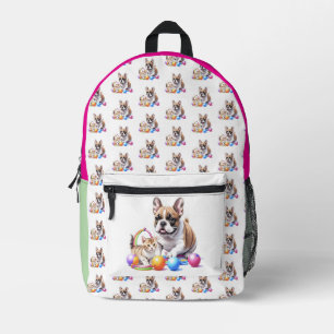Französische Bulldogge French Bulldog mit Katze Printed Backpack