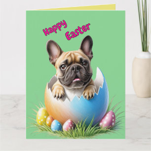 Französische Bulldogge Grußkarte Ostern Card