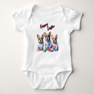 Französische Bulldogge Happy Easter French Bulldog Baby Bodysuit