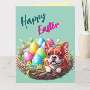 Französische Bulldogge Happy Easter French Bulldog Card