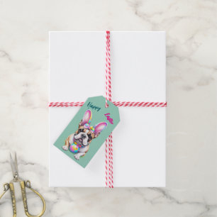 Französische Bulldogge Happy Easter French Bulldog Gift Tags