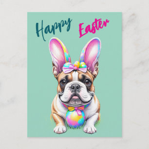 Französische Bulldogge Happy Easter French Bulldog Holiday Postcard