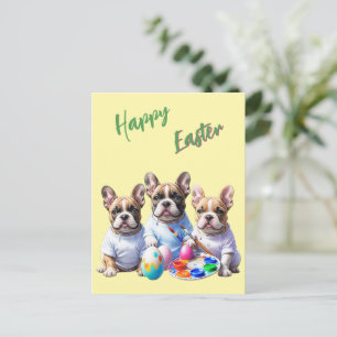 Französische Bulldogge Happy Easter French Bulldog Holiday Postcard