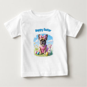 Französische Bulldogge Hündin mit Osterhase  Baby T-Shirt