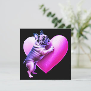 Französische Bulldogge I love you Invitation
