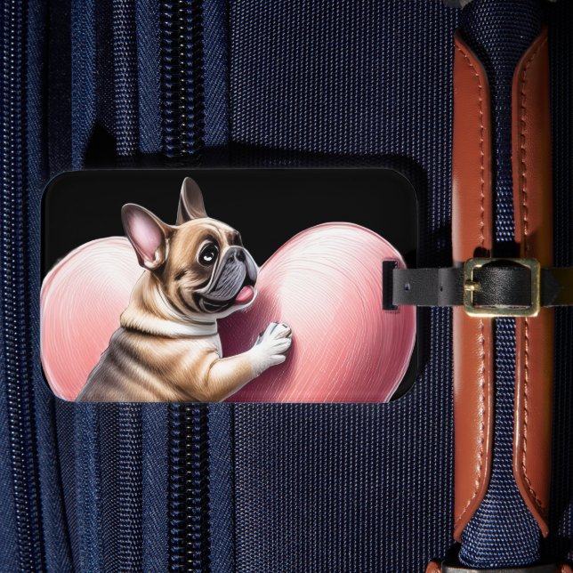 Französische Bulldogge I love you Luggage Tag (Front Insitu 4)