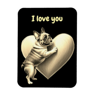 Französische Bulldogge I love you Magnet