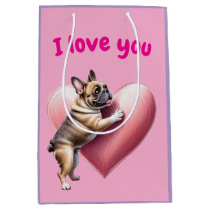 Französische Bulldogge I love you Medium Gift Bag