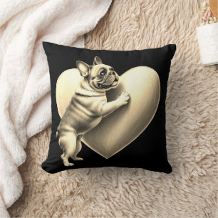Französische Bulldogge I love you Throw Pillow