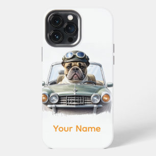 französische Bulldogge im Oldtimer  iPhone 13 Pro Max Case