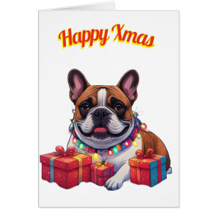 Französische Bulldogge Lichterkette Weihnachten 
