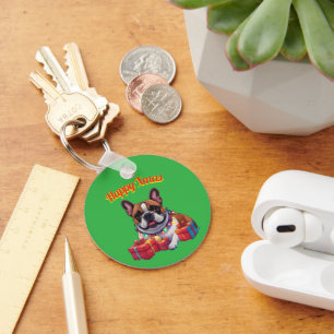 Französische Bulldogge Lichterkette Weihnachten Keychain
