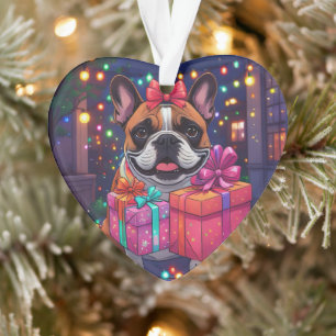 Französische Bulldogge Lichterkette Weihnachten Ornament