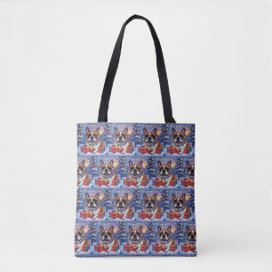 Französische Bulldogge Lichterkette Weihnachten Tote Bag
