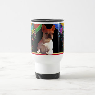 französische Bulldogge mit Ballons Travel Mug