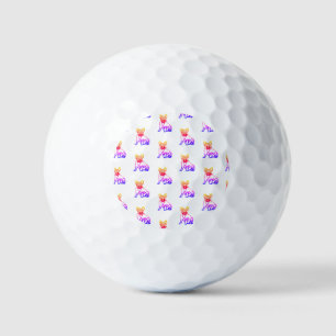 Französische Bulldogge mit Herz Comic Golfbälle Golf Balls