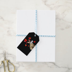 Französische Bulldogge mit Herz Geschenkanhänger Gift Tags