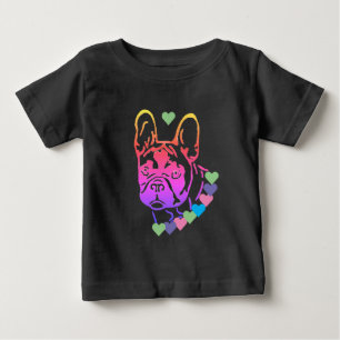 französische Bulldogge mit Herzhalsband   Baby T-Shirt
