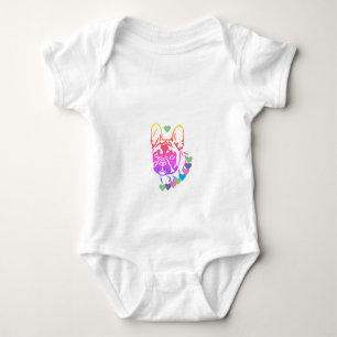 französische Bulldogge mit Herzhalsband Strampler Baby Bodysuit