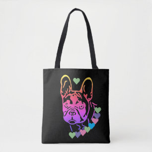 französische Bulldogge mit Herzhalsband Tasche Tote Bag