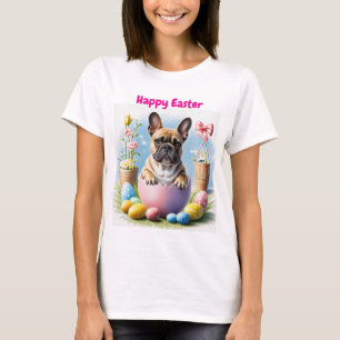 Französische Bulldogge mit Ostereiern  T-Shirt