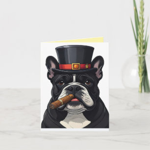 Französische Bulldogge mit Zigarre Vatertag Holiday Card