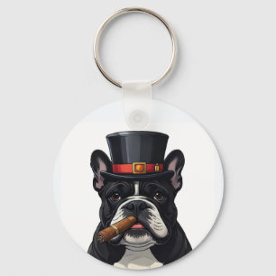 Französische Bulldogge mit Zigarre Vatertag Keychain
