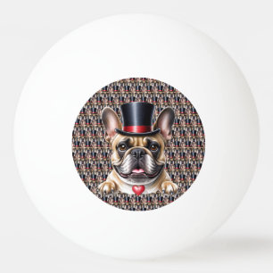 französische Bulldogge mit Zylinder  Ping Pong Ball