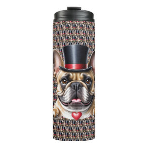 französische Bulldogge mit Zylinder  Thermal Tumbler