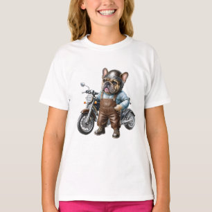 Französische Bulldogge Motorrad T-Shirt