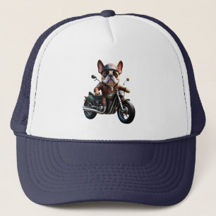 Französische Bulldogge Motorrad Trucker Hat