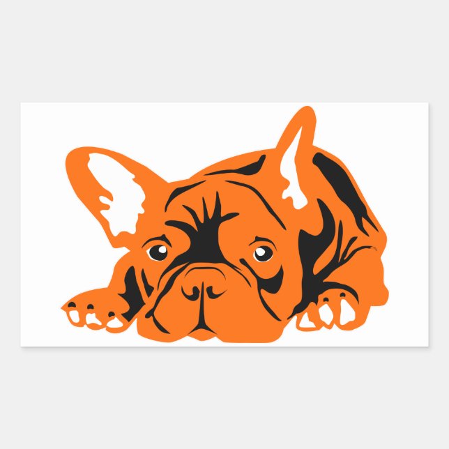 Französische Bulldogge orange schwarz Sticker (Front)