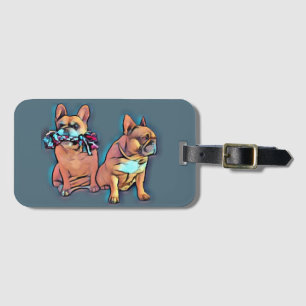 Französische Bulldogge play with fun Luggage Tag