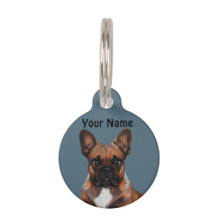 Französische Bulldogge play with fun Pet Tag