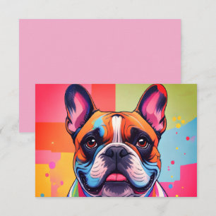 Französische Bulldogge Popart French Bulldog Thank You Card