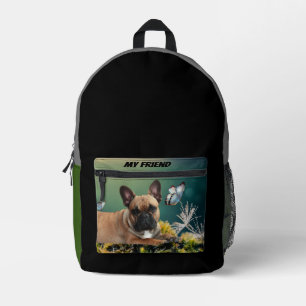 französische  Bulldogge Printed Backpack