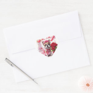 Französische Bulldogge Rosen French Bulldog Heart Sticker