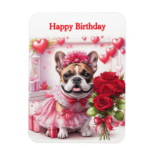 Französische Bulldogge Rosen French Bulldog Magnet