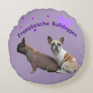 Französische Bulldogge Round Pillow