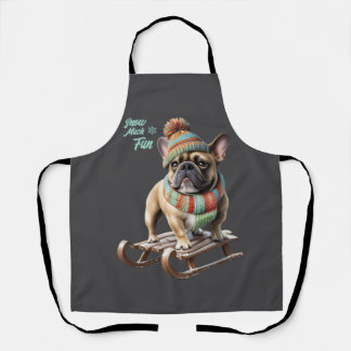 Französische Bulldogge Schlitten Urlaub Apron