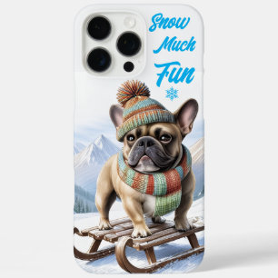 Französische Bulldogge Schlittenfahrt iPhone 16 Pro Max Case