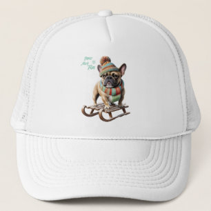Französische Bulldogge Schlittenfahrt Trucker Hat