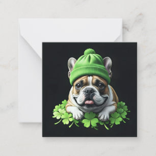Französische Bulldogge St. Patrick's Day Kleeblatt Card