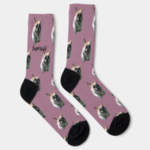 Französische Bulldogge Supergirl  Socken Socks