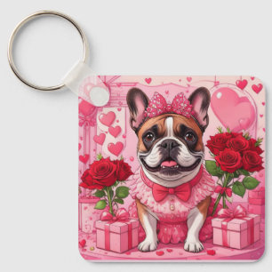 Französische Bulldogge Verliebt French Bulldog Keychain