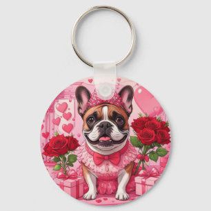 Französische Bulldogge Verliebt French Bulldog Keychain