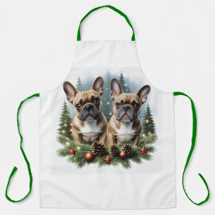 Französische Bulldogge Weihnachtskranz Apron